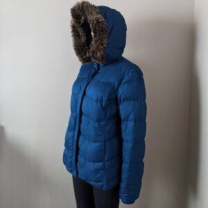 Tommy Hilfiger down puffer winter blue jacket coat, women's large